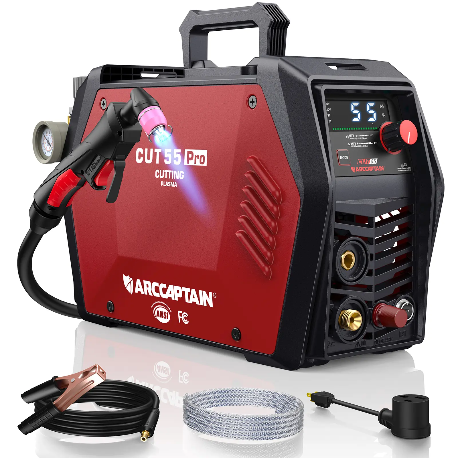 Arccaptain iControl CUT55 Pro Pilot Arc Plasma Cutter - High-Quality Cutting Tool for Versatile Use in Various Settings