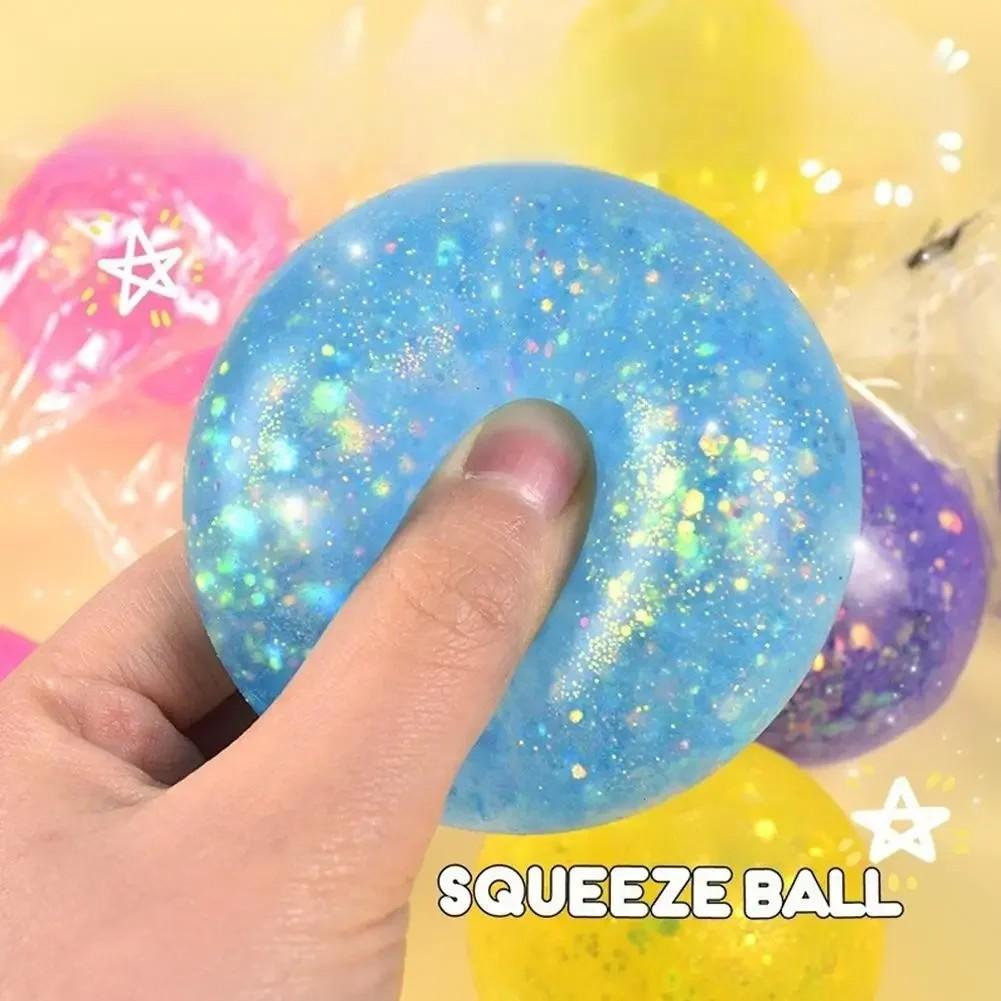 Colorful Glitter Sugar Stress Ball - Super Soft Squishies Toy, Fidget Box & Finger Squeeze Anxiety Support Stress Relief Toy, Portable Desk Squishy for Relaxation and Focus, Squishies Toys, Fidget Box Stress Relief Toys, Finger Squeeze Stress Relief Toys