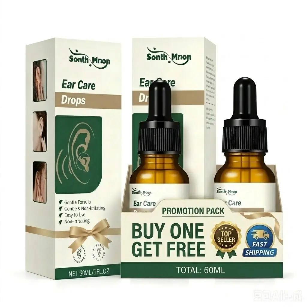 2PCS Plant-Based Ear Care Drops, Natural Earwax Cleaner, Soothing Itchy Clogged Ear Relief for Adult & Kids