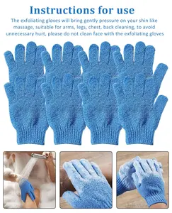 Exfoliating Bath Gloves for Shower - Bamboo Charcoal Bath Gloves for Shower, Spa, Massage, Body Scrubs, Remove Dead Skin, Deep Cleaning Accessories Gift