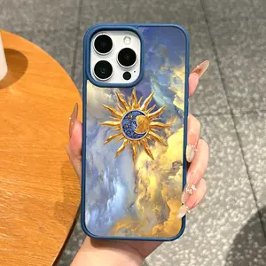 Magnetic Cellphone Case for iPhone 11/12/13/14/15/16/17 & Pro Max - Aesthetic Sun Moon Emblem, MagSafe Ready, TPU Shockproof, Ultra-Thin, Ideal for Everyday Use (Mobile Phone Accessory)
