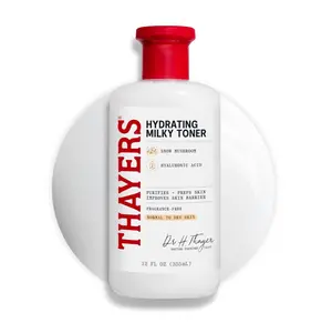 THAYERS Milky Face Toner Skin Care with Snow Mushroom Tremella and Hyaluronic Acid, Natural Gentle Facial Toner, for Dry and Sensitive Skin, 355mL