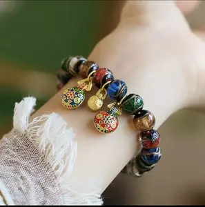 Colorful Beaded Charm Bracelet Trendy Stretch Jewelry for Women with Vibrant Beads and Unique Charms