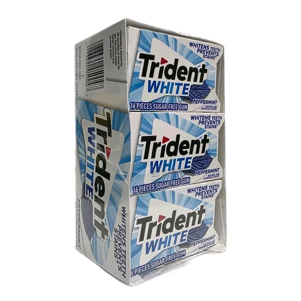White Peppermint Sugar-Free Gum 12 Pack 16 pcs Each Pack