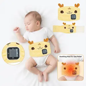 Smart Warm Hug Electric Heating Pad & Massager for Baby's Colic Gas Relief Ultra Soft Minky Dot Fabric with Smart Digital Display Dual Action Modes & Wireless Fit