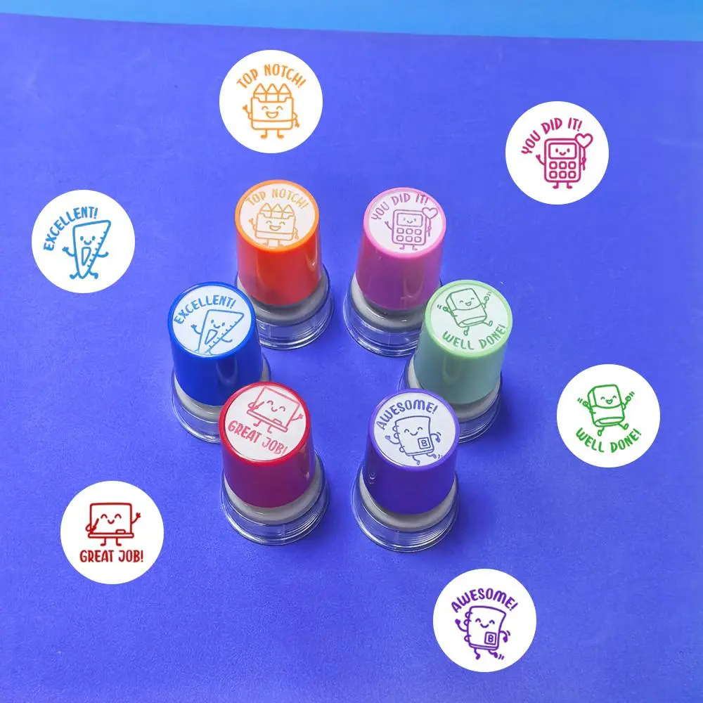 Learning Pattern Stamp, 6 Counts/set Creative Stamp, Motivational Stamp for Students, Office Stationery & Supplies, School Supplies