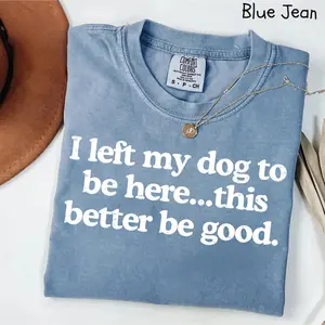 I Left My Dog To Be Here This Better Be Good Funny Comfort Colro Tee, Mechanic Gift, Dog Mom, Gift For Pet Lover, Funny Dog Shirt , Dog Paw