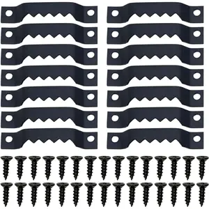 100 Pack Heavy Duty Sawtooth Picture Hangers with 200 Screws Black Small Sawtooth Hangers for Picture Frames, Paintings, Artwork, Photos, and  Decor Black Sawtooth Picture Frame Hangers