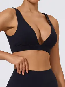 A Sexy Tight-Fit Yoga Bra, Backless Square Cut-Out Design, Dual Shoulder Straps, All-Seasons Wear, Casual Fitness Top for Women