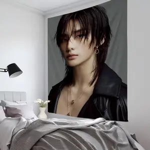 1pc hyunjin Tapestry Room Decor Wall Cloth Party Hanging Background Room Decor Baby Room