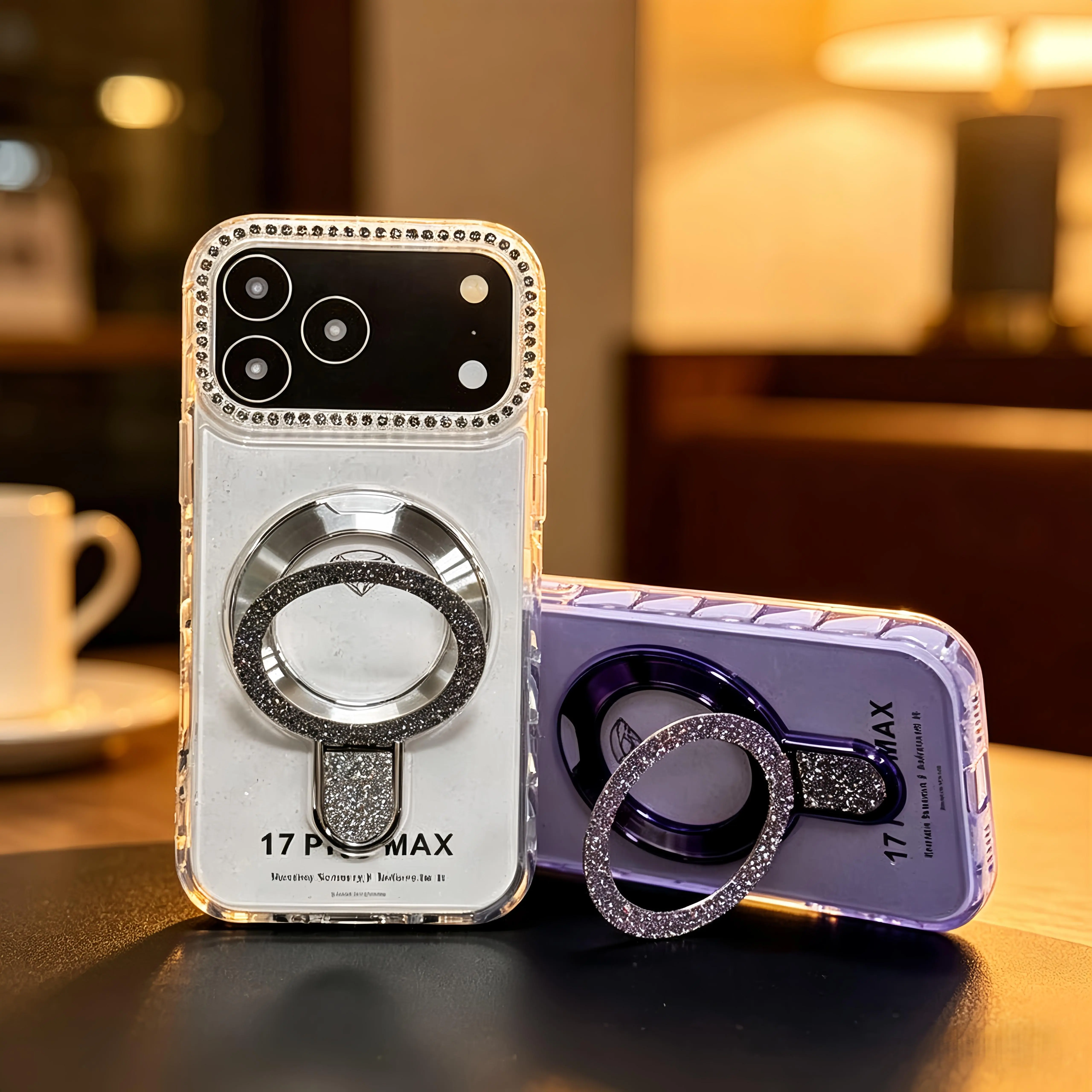 Glitter Diamond Case for iPhone 12 13 14 15 16 17 Pro Max| Bling Ring Holder ZSZJ Lens Protection Luxury Sparkle Rhinestone Case for iPhone#YJZSZJKWhite