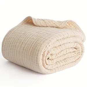 Yoofoss Muslin Blanket 100% Organic Cotton Large Large Size 90" x 90" 90" x 108" for Bed Couch Summer Gauze Blanket for Adults Lightweight and Breathable