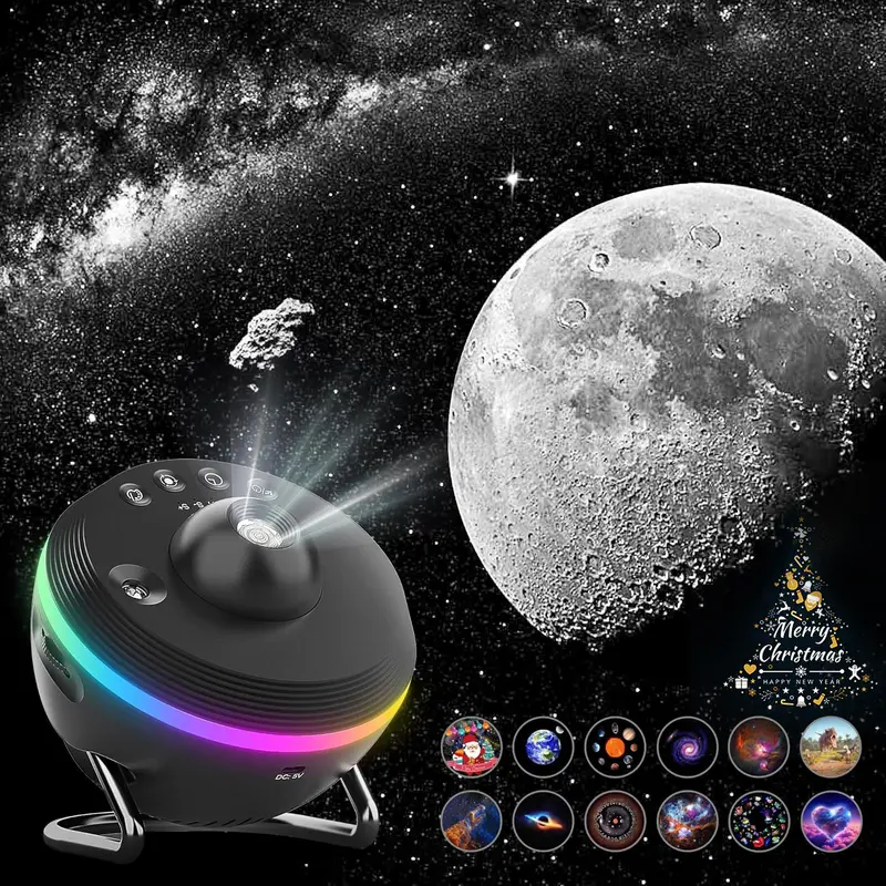 Galaxy Projector Night Light, 13 in 1 HD Planetarium Galaxy Projector for Bedroom, Star Projector Galaxy Light Projector with Timer, Meteor & 6 RGB Lighting Night Light for Kids Adults, Party Light/Home Decor