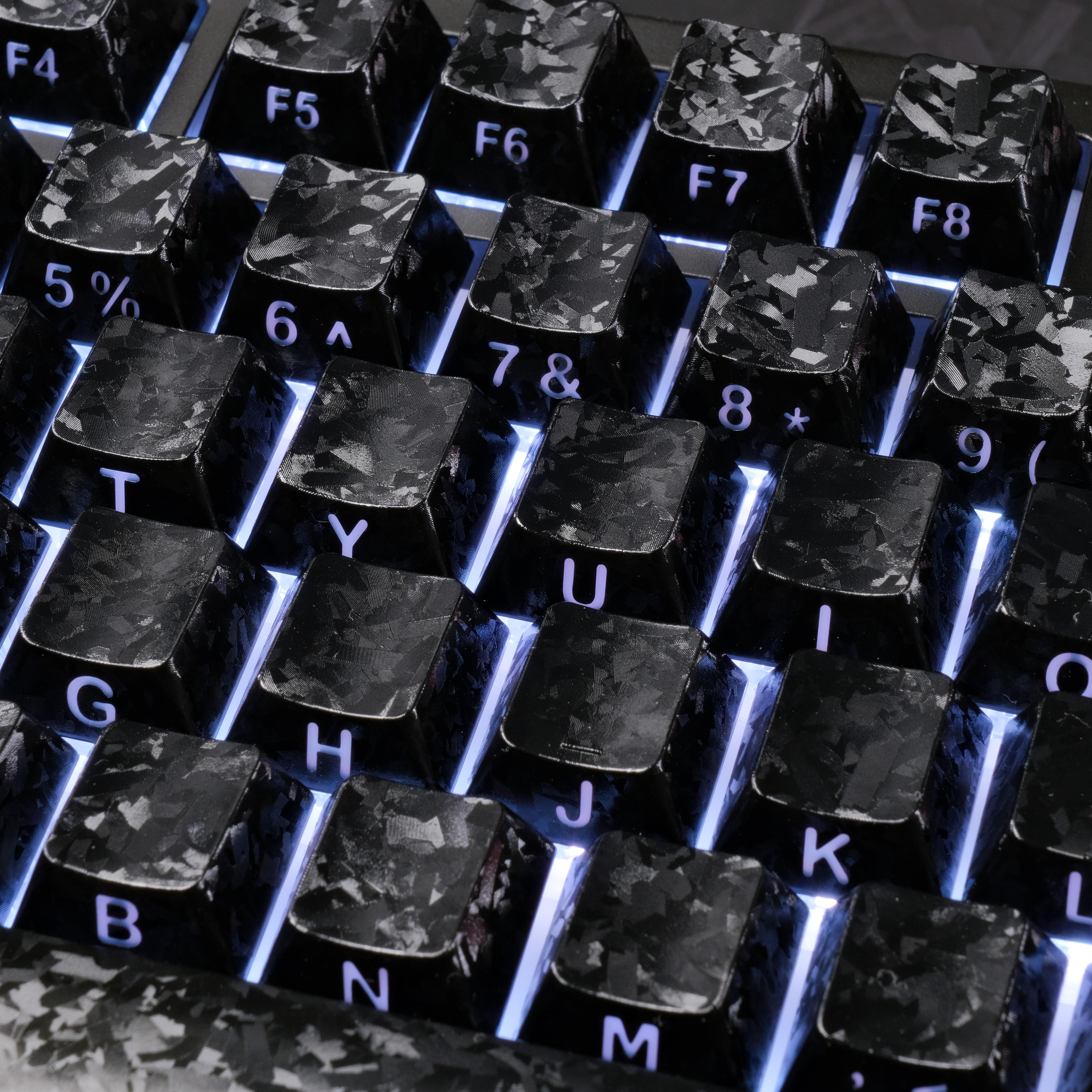 Dig Aura Forged Carbon-Look Cherry Profile Keycaps Set 142-key keycap set（only keycap, not include a keyboard）