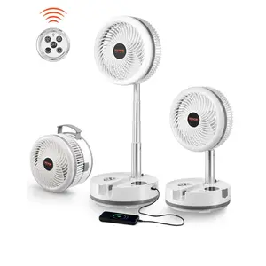 VEVOR 10 inch Portable Foldable Rechargeable Oscillating Fan, 3-in-1 Battery Operated with Remote Control, Quiet Desk/Table Pedestal Fan, 9 Speeds,90-degree Auto Left/Right Rotation,for Home,Office