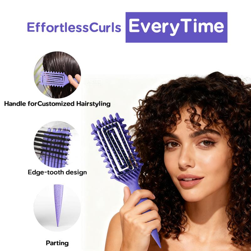 2026 Curly Hair Brush，Curl Defining Brush，Defining Brush for Detangling Shaping and Defining Curls，Less Pulling，Reduces Frizz，Effortlessly Defined Curls,Waves&Coils，Defining Curls for Women,Men, Wet&Dry Hair curl  twisting  brush
