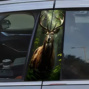 Realistic Deer Forest Car Window Decal - 2026 Trending Outdoor Adventure Car Decor, Waterproof Vinyl Perfect for SUV & Sedan
