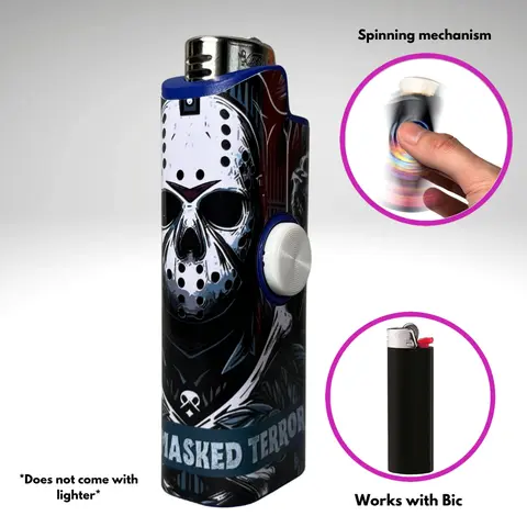 Jason ~ FLKR LYTR Case for Standard Bic, Ultra Compact Fidget Spinner Lighter Case Accessory for Bic Lighters, Lytr-Compatible, High-Quality Polypropylene Plastic Body, Matte Design, Durable Spinning Mechanism, Smoking & Daily Use Home Supply Protection