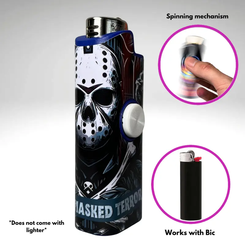 Jason ~ FLKR LYTR Case for Standard Bic, Ultra Compact Fidget Spinner Lighter Case Accessory for Bic Lighters, Lytr-Compatible, High-Quality Polypropylene Plastic Body, Matte Design, Durable Spinning Mechanism, Smoking & Daily Use Home Supply Protection