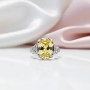 Luxurious Yellow Sapphire Oval Cut Diamond Option Engagement Ring