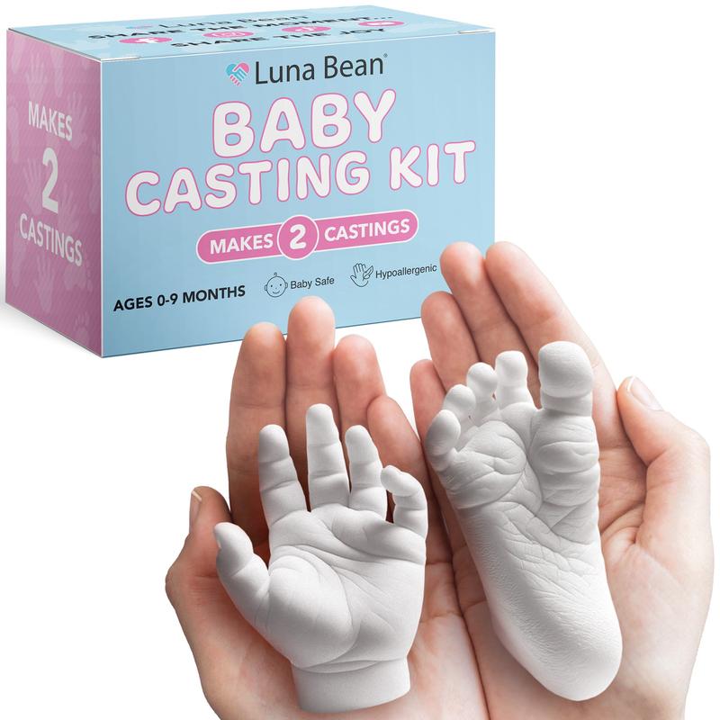 Luna Bean Baby Hand and Foot Casting Kit 2pc – Perfect Gift for New Parents, Baby Showers, Nursery Décor and Maternity
