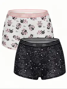 Morvia Women's Halloween All-Over Printed Underwear Set, Casual Breathable Fitted Design, Durable & Stylish Daily Wear Apparel, Fitted Panties, Casual Breathable Knicker