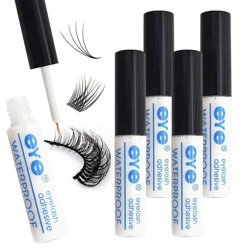 Waterproof Long-Lasting Individual False Eyelash Glue, Eyelash Adhesive Glue, Eyelash Bond Glue, Eyelash Bonding Glue, 4 Counts/set Quick-Dry Eyelash Extension Glues, Professional Eye Makeup Tool for Women & Girls, Eyelash Extensions Kit, Cosmetic