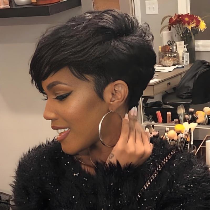 UNice Short Pixie Cut Human Hair Glueless Wig With Full Bangs Beginners Friendly Short Straight Layed Wig for Daily Use