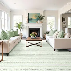 Sage Green Area Rugs 10x14 Living Room, Boho Rugs for Living Room Moroccan Large Rug Farmhouse Washable Rug with Non-Slip Backing, Neutral Morden Indoor Carpet for Bedroom Dining Room