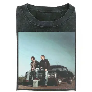 Vintage Supernatural Winchester Brothers Shirt, Sam and Dean Impala Car Graphic Tee, 2000s TV Show Retro Aesthetic Tee, Hunter Brothers Fan Shirt, Gift for Men, Gift for Women, Crew Neck T-shirt, Trending T-shirt