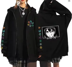 Hot 2026 Anime Genshin Impact Walnut Genshin Graphic Print Fleece Hooded Sweatshirt Autumn Winter Men Daily Casual Zipper Sweatshirt