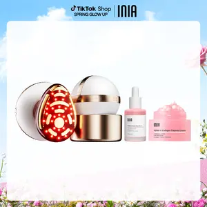 INIA SPHERA & PDRN Peptide Repair Skincare Bundle – RF & LED Anti-Aging Facial Device with EMS Microcurrent, Red Light & Cryo Cooling for Lifting & Firming, Plus Peptide Cream & Serum for Deep Repair & Hydration. Perfect Black Friday Gift.