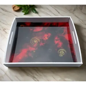 Serving Tray Resin Wooden Tray Decor Home Decoration