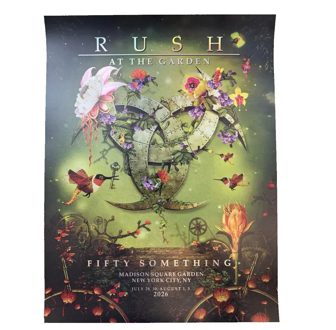 Rush 50 Something Tour 2026 Home Decor Wall Art Poster - New York Dates: 7/28, 7/30, 8/1, 8/3