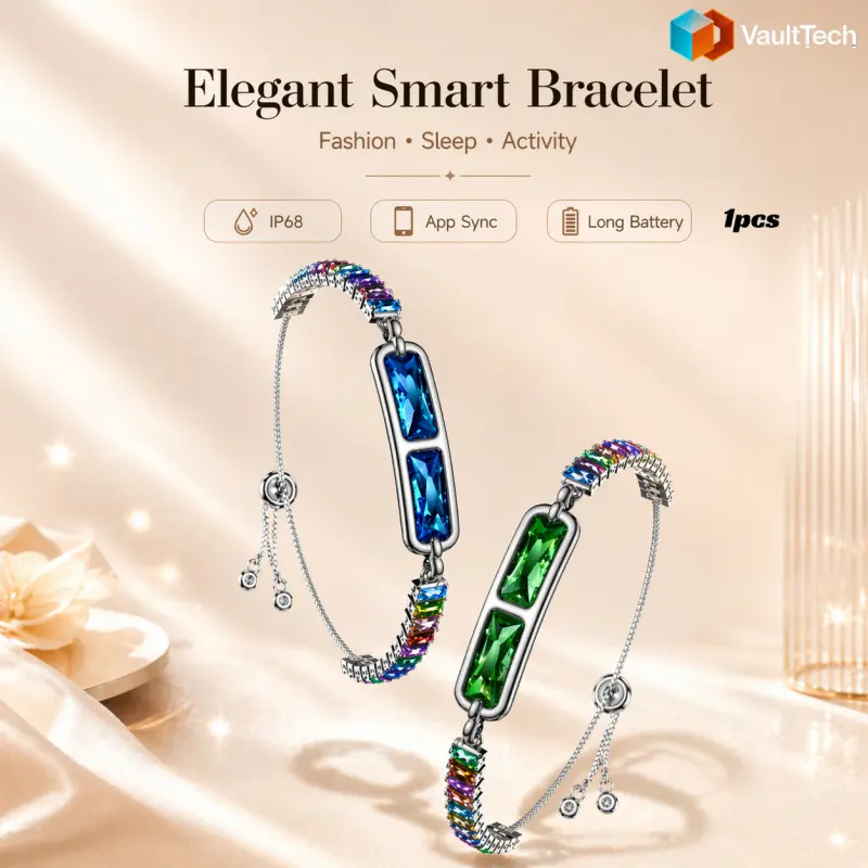 Gem Smart Bracelet for Women Featuring All Day Health Tracking Step Counter Calorie Burner Waterproof Design Compatible with iOS and Android Devices