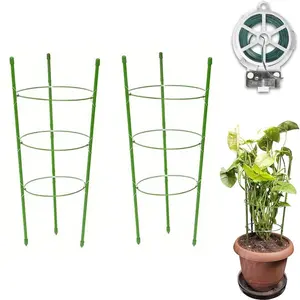 Plant Support Cage, 1 Set Adjustable Plant Support Ring, Plant Holder for Home Garden Balcony, Suitable for Orchids, Tomato, Vegetables, Flowers, Climbing Plants