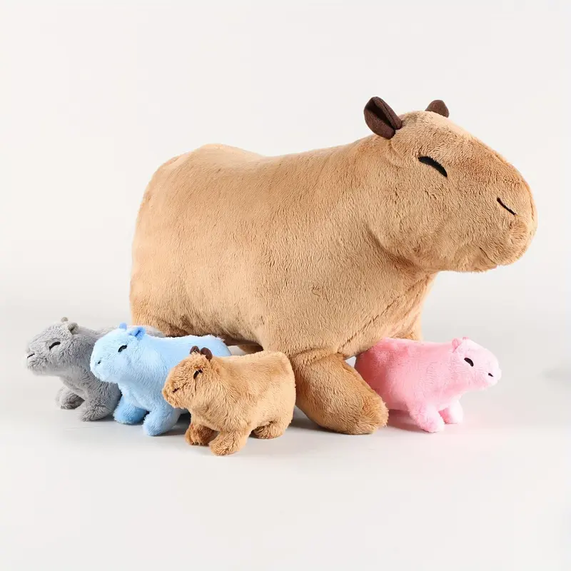 Capybara Plush Toy, 1 Set Cute Capybara Cuddly Stuffed Animal, Soft Stuffed Animals, Soft & Comfy Plush Toy, Huggable Stuffed Animal, Birthday & Holiday Gift for Boys & Girls, Stuffed Animal Gifts