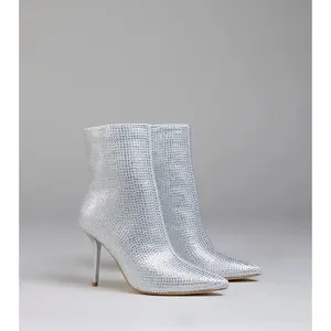 Bedazzled Allure Rhinestone Stiletto Booties