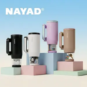 NAYAD HydroStash 2-in-1 Tumbler 33oz(23 water+10 storage) Leak-Proof Insulated Bottle with Hidden Storage Carry Tote & Foldable Handle