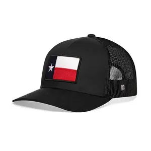 Texas Flag Trucker Hat  |  Black TX Snapback