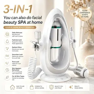 Home Spa Facial Beauty Device, Multi-Functional Skincare Instrument, Deep Cleansing Blackhead Remover, Hydrating Spray, Cold Compress Care