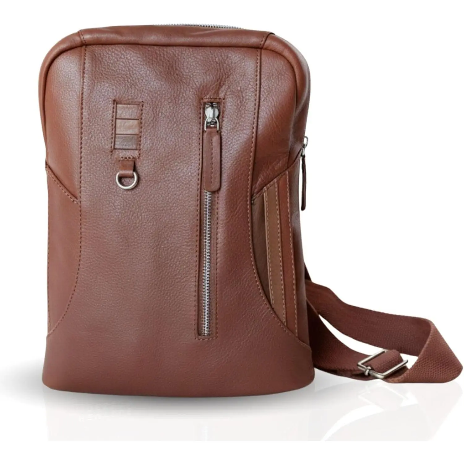 Full Grain Leather Backpack - Minimalist Slim 16L Laptop Backpack for Professionals, Water-Resistant Leather, ed for 13" Devices, Lightweight Executive Daypack -  Brown