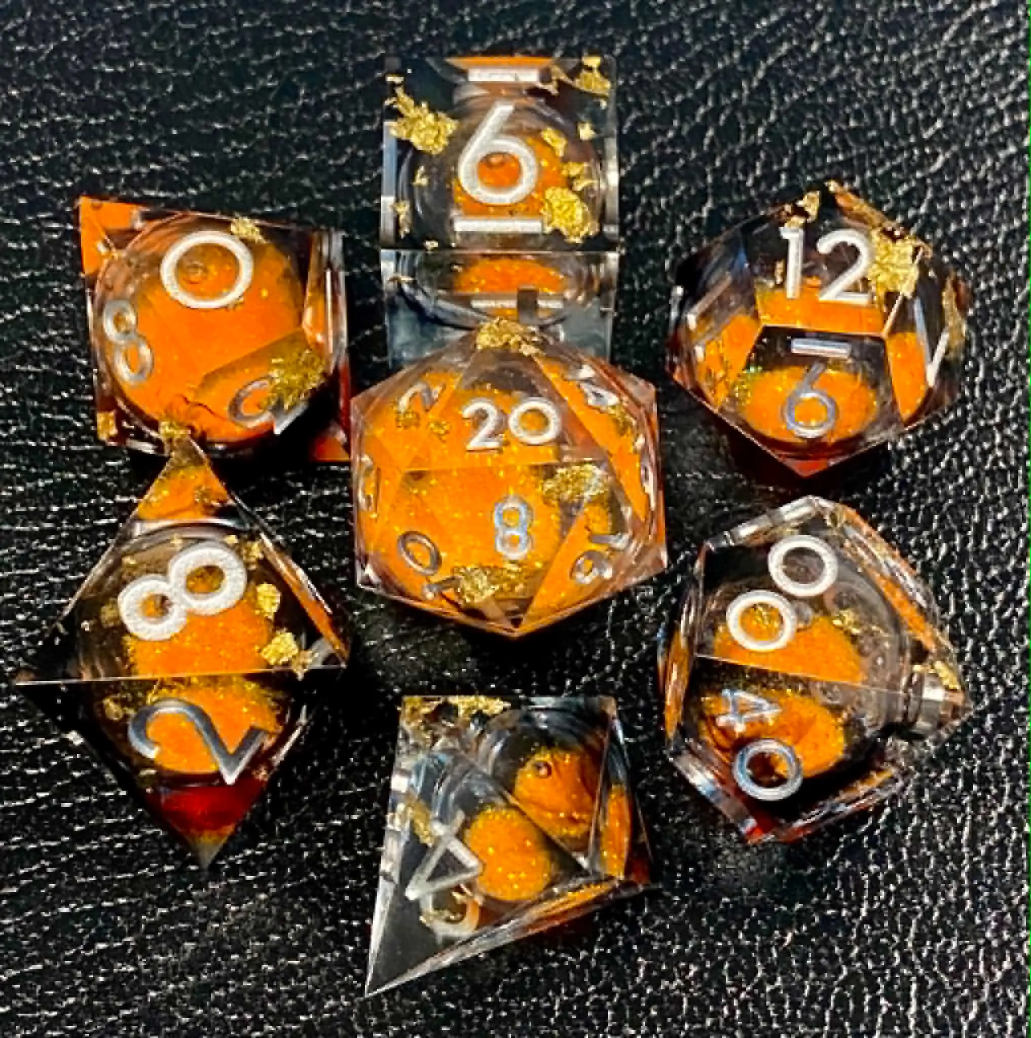 Liquid Sharp Edge D&D Dice Full Set with Liquid Core, Gift Case for Dungeons and Dragons, TTRPGs