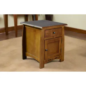 Mission White Oak 1 Drawer 1 Door Inlay End Table - Michael's Cherry