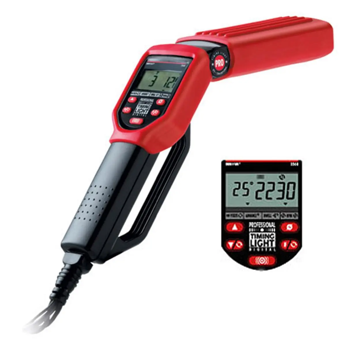 212 MAIN EQUUS 5568 4-Function Digital Readout Timing Light - Digital Automotive Tester with Hand Guard, Backlit LCD, Engine Tuning Capability, Skip Circuitry Support