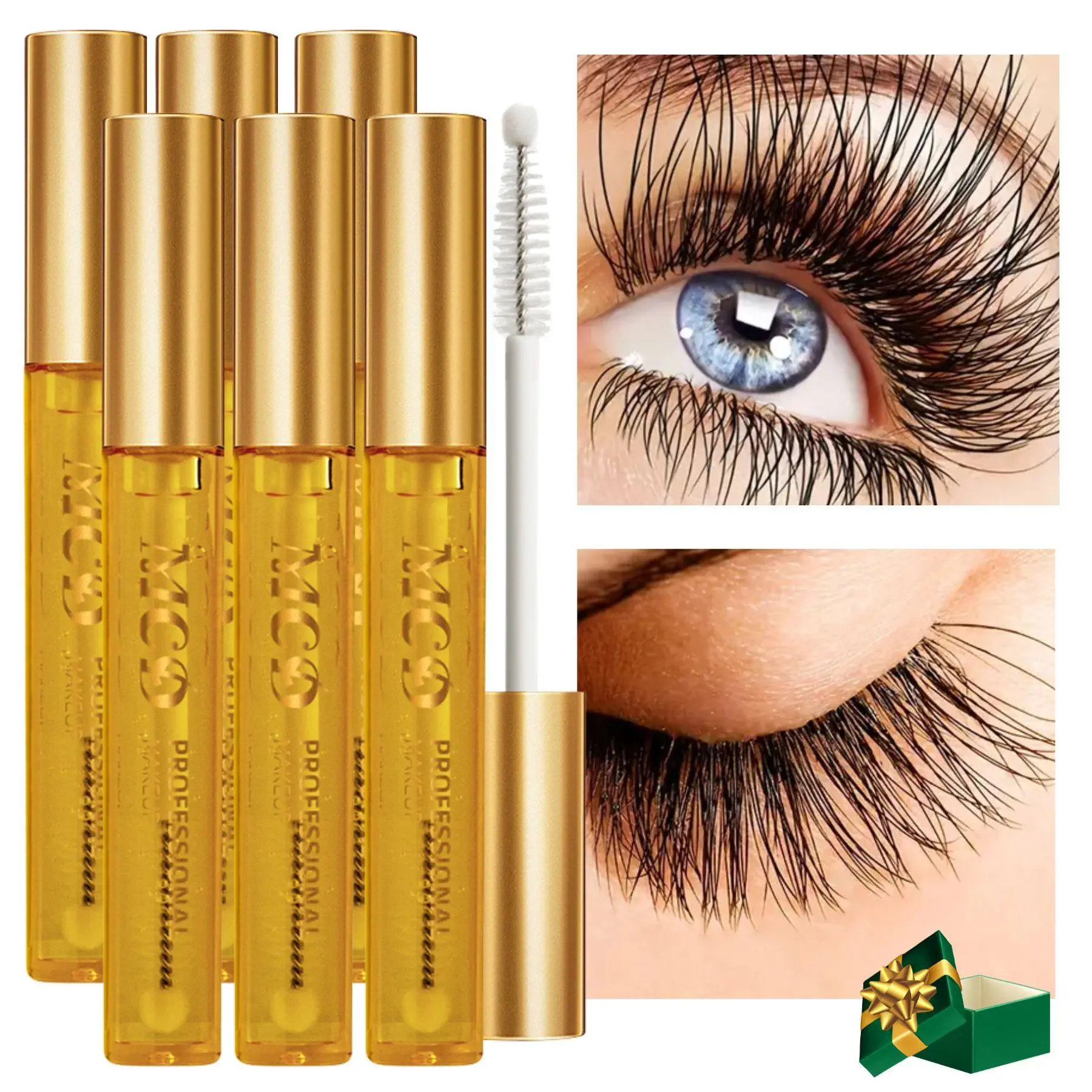Eyelash & Eyebrow Enhancer Serum, 6 Counts Natural Ingredients Serum for Healthier Lashes and Brows, Nourishing Volumizing Eyebrow Enhancer Serum