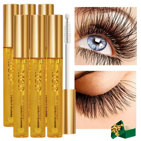 Eyelash & Eyebrow Enhancer Serum, 6 Counts Natural Ingredients Serum for Healthier Lashes and Brows, Nourishing Volumizing Eyebrow Enhancer Serum