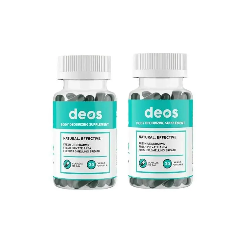 DEOS Internal Deodorant Supplement - Natural Chlorophyll Healthcare Pills for Gut Health, Skin Health, Detox Support | Full Body Deodorizer, 30 Capsules