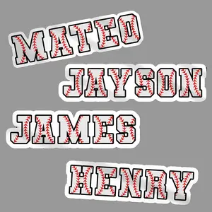 Custom Baseball Name Stickers: Die Cut, Waterproof Vinyl Label for Laptop, Water Bottle