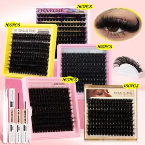 4 Styles Mega/ultra/Lash Clusters Kit Water Proof Lashes Volume Individual Lashes Eyelash Clusters Extensions with Everything You Need for Beginners & Proficient, DIY at Home, Extension Soft comfortable Easy Apply Natural Look for Makeup Daily Life
